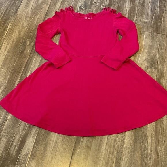 The Children’s Place Girls Dress Size XS (4) Pink Long Sleeve Fit to Flare - Picture 1 of 3